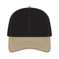OTTO 69-382 4 Panel Ponytail Cap - Kha/Blk - Kha/Blk / 6 1/2’’ - 7 5/8’’