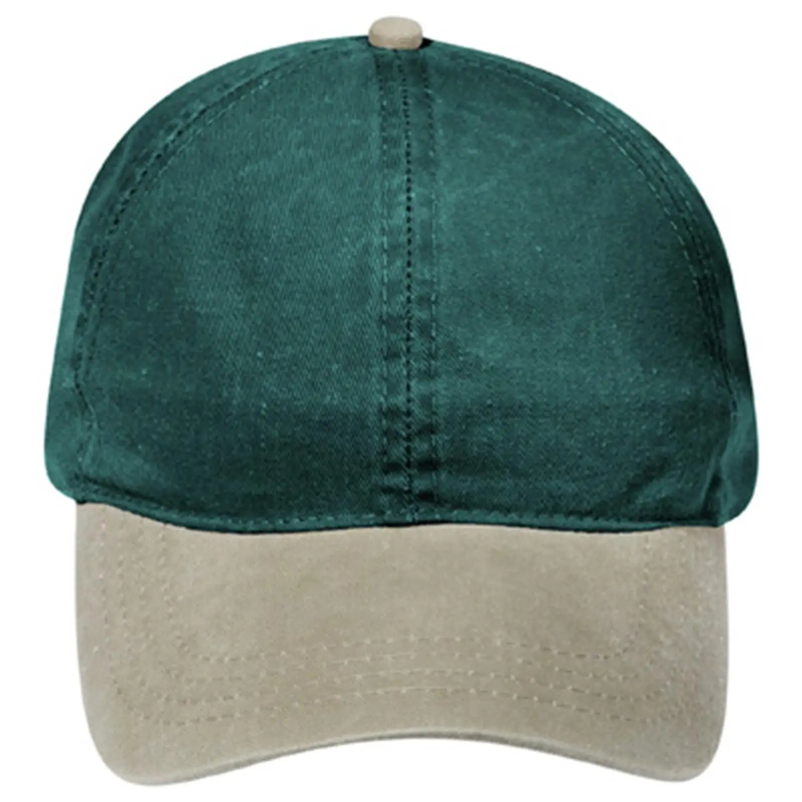 OTTO 69-382 4 Panel Ponytail Cap - Kha/Dk.Grn - Kha/Dk.Grn / 6 1/2’’ - 7 5/8’’