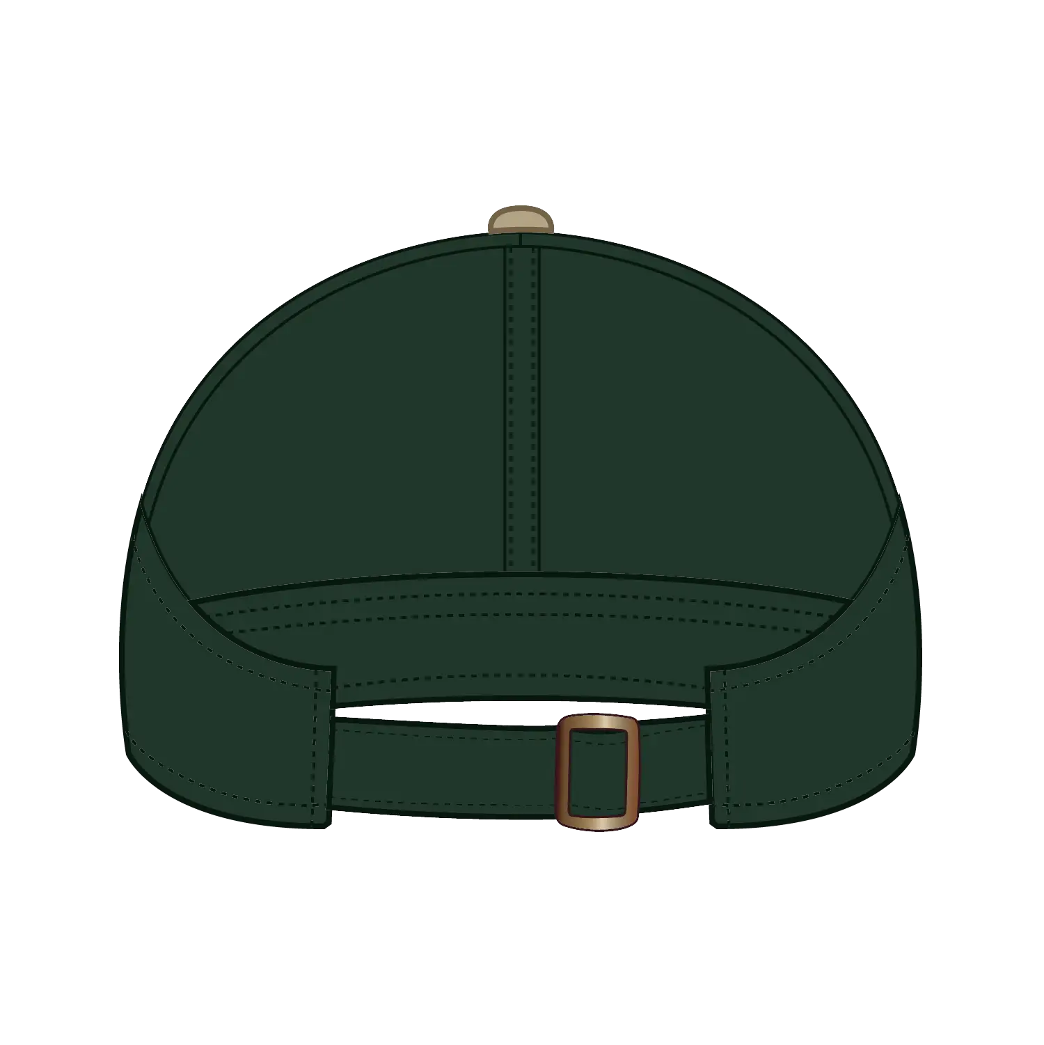 OTTO 69-382 4 Panel Ponytail Cap - Kha/Dk.Grn - Kha/Dk.Grn / 6 1/2’’ - 7 5/8’’