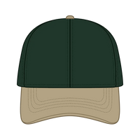 OTTO 69-382 4 Panel Ponytail Cap - Kha/Dk.Grn - Kha/Dk.Grn / 6 1/2’’ - 7 5/8’’