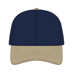OTTO 69-382 4 Panel Ponytail Cap - Kha/Nvy - Kha/Nvy / 6 1/2’’ - 7 5/8’’
