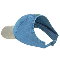 OTTO 69-382 4 Panel Ponytail Cap - Kha/Sk.Blu - Kha/Sk.Blu / 6 1/2’’ - 7 5/8’’
