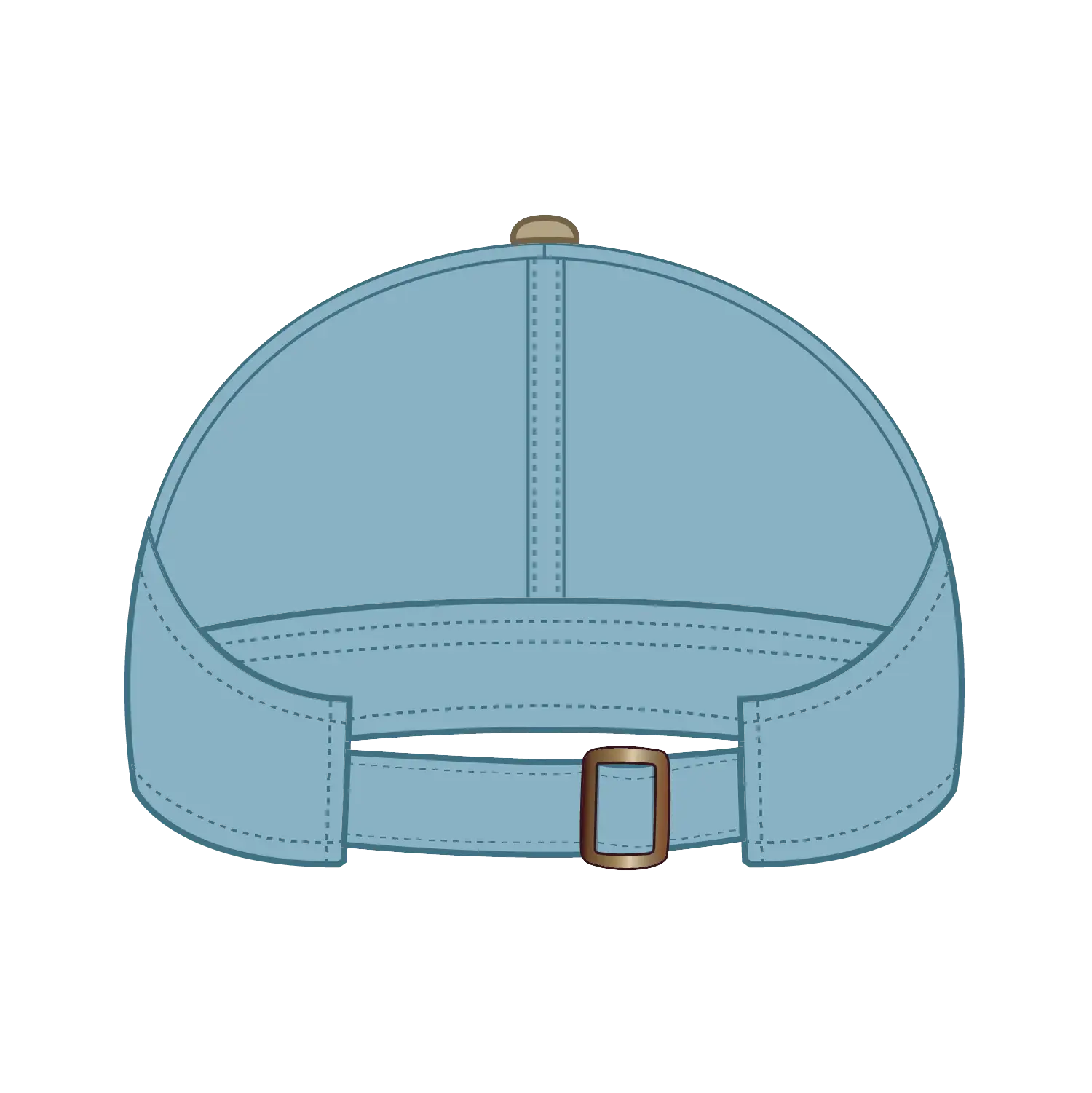 OTTO 69-382 4 Panel Ponytail Cap - Kha/Sk.Blu - Kha/Sk.Blu / 6 1/2’’ - 7 5/8’’
