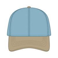OTTO 69-382 4 Panel Ponytail Cap - Kha/Sk.Blu - Kha/Sk.Blu / 6 1/2’’ - 7 5/8’’