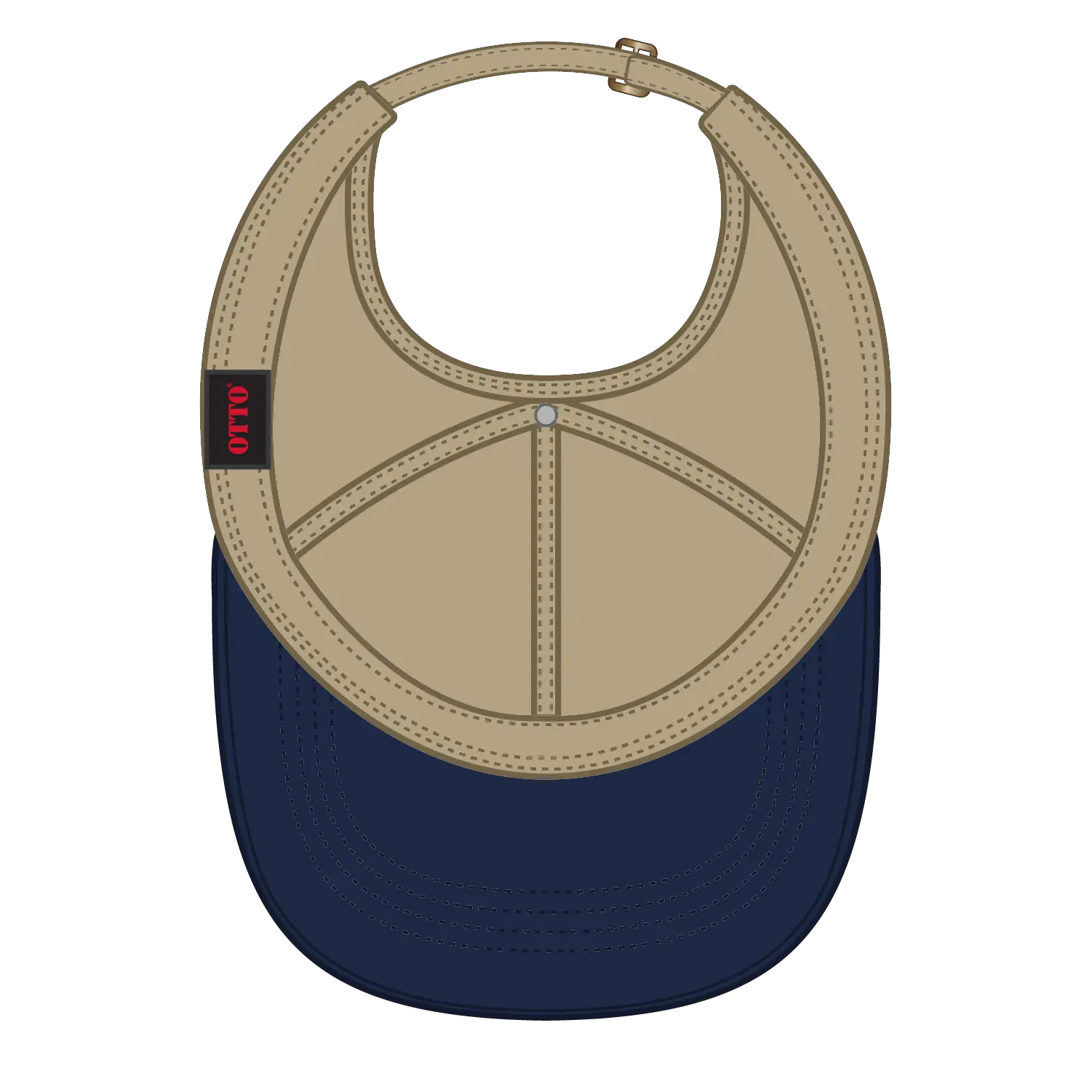 OTTO 69-382 4 Panel Ponytail Cap - Nvy/Kha - Nvy/Kha / 6 1/2’’ - 7 5/8’’