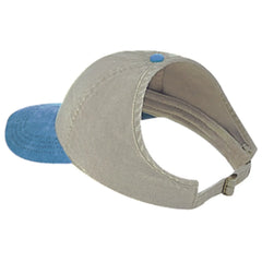 OTTO 69-382 4 Panel Ponytail Cap - Sk.Blu/Kha - Sk.Blu/Kha / 6 1/2’’ - 7 5/8’’