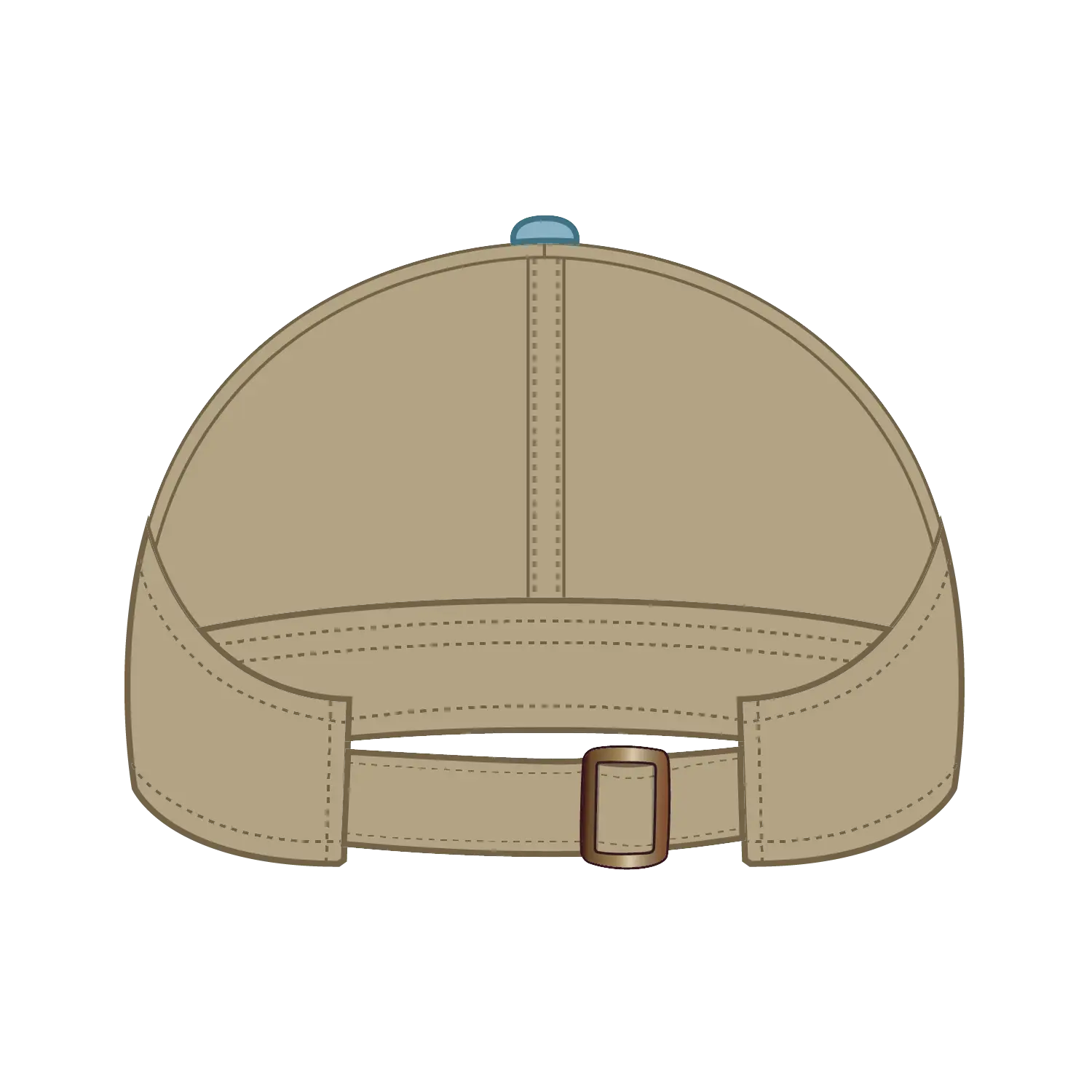 OTTO 69-382 4 Panel Ponytail Cap - Sk.Blu/Kha - Sk.Blu/Kha / 6 1/2’’ - 7 5/8’’