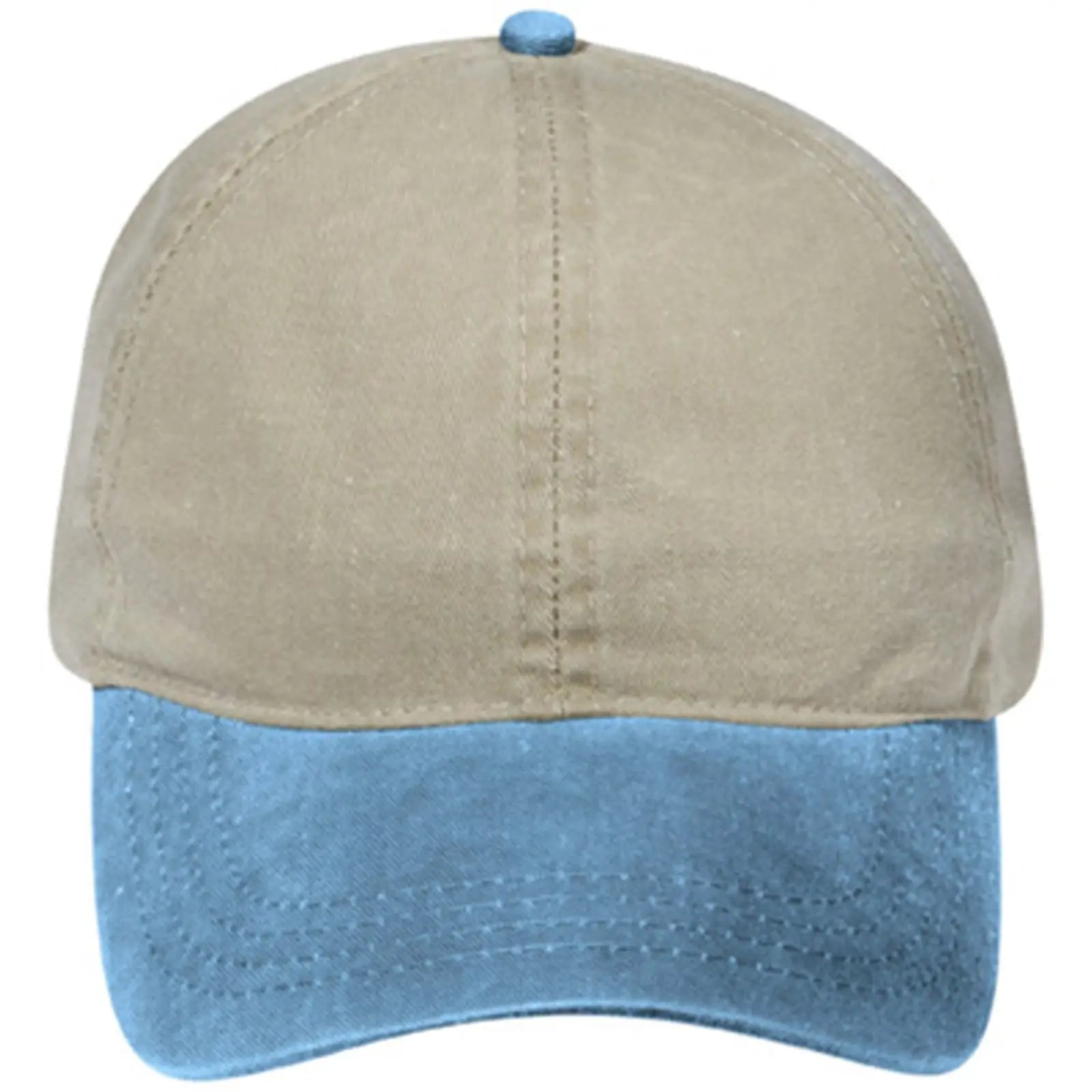 OTTO 69-382 4 Panel Ponytail Cap - Sk.Blu/Kha - Sk.Blu/Kha / 6 1/2’’ - 7 5/8’’