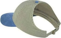 OTTO 69-382 4 Panel Ponytail Cap - Sky Blue Khaki - Columbia Blue Khaki / One Size Fits Most