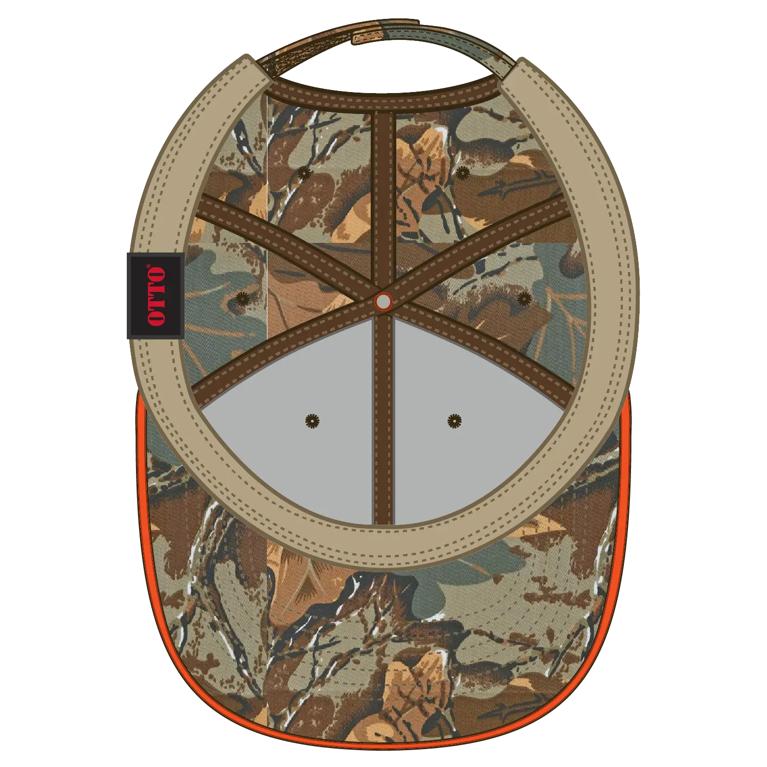 OTTO 71-602 Camouflage 6 Panel Low Profile Baseball Cap - Kha/Brn/Lt.Ol.Grn - Kha/Brn/Lt.Ol.Grn / 6 1/2’’ - 7 5/8’’