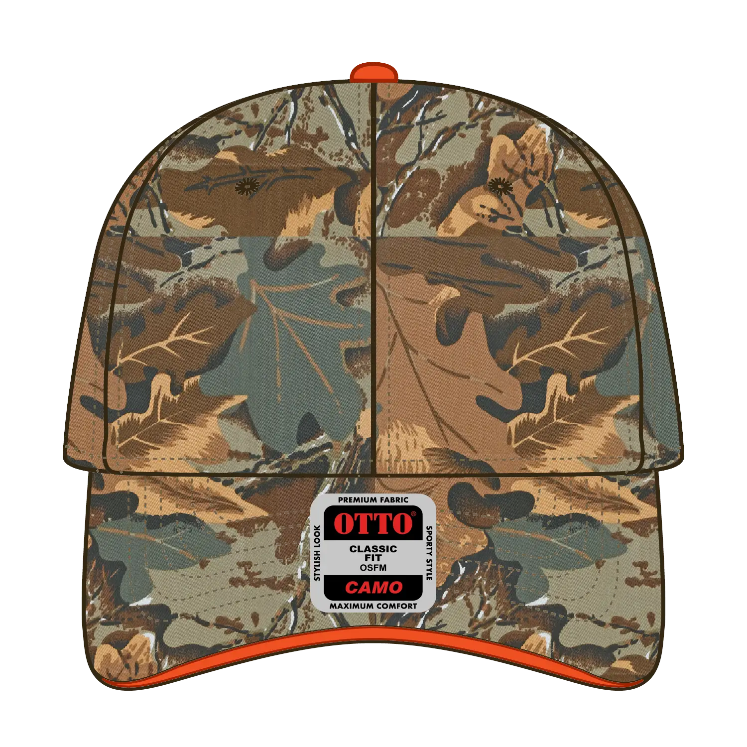 OTTO 71-602 Camouflage 6 Panel Low Profile Baseball Cap - Kha/Brn/Lt.Ol.Grn - Kha/Brn/Lt.Ol.Grn / 6 1/2’’ - 7 5/8’’
