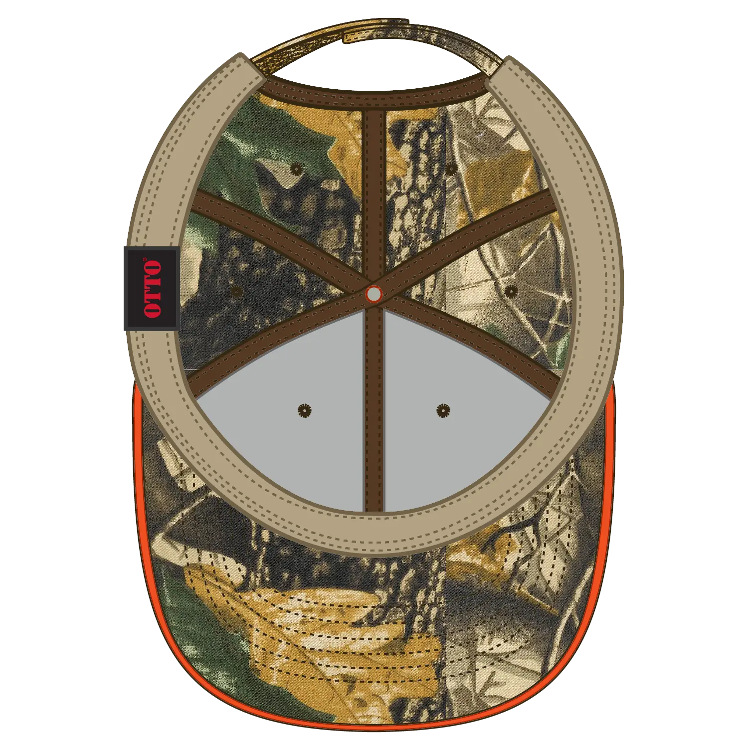 OTTO 71-602 Camouflage 6 Panel Low Profile Baseball Cap - Kha/Blk/Dk.Grn - Kha/Blk/Dk.Grn / 6 1/2’’ - 7 5/8’’