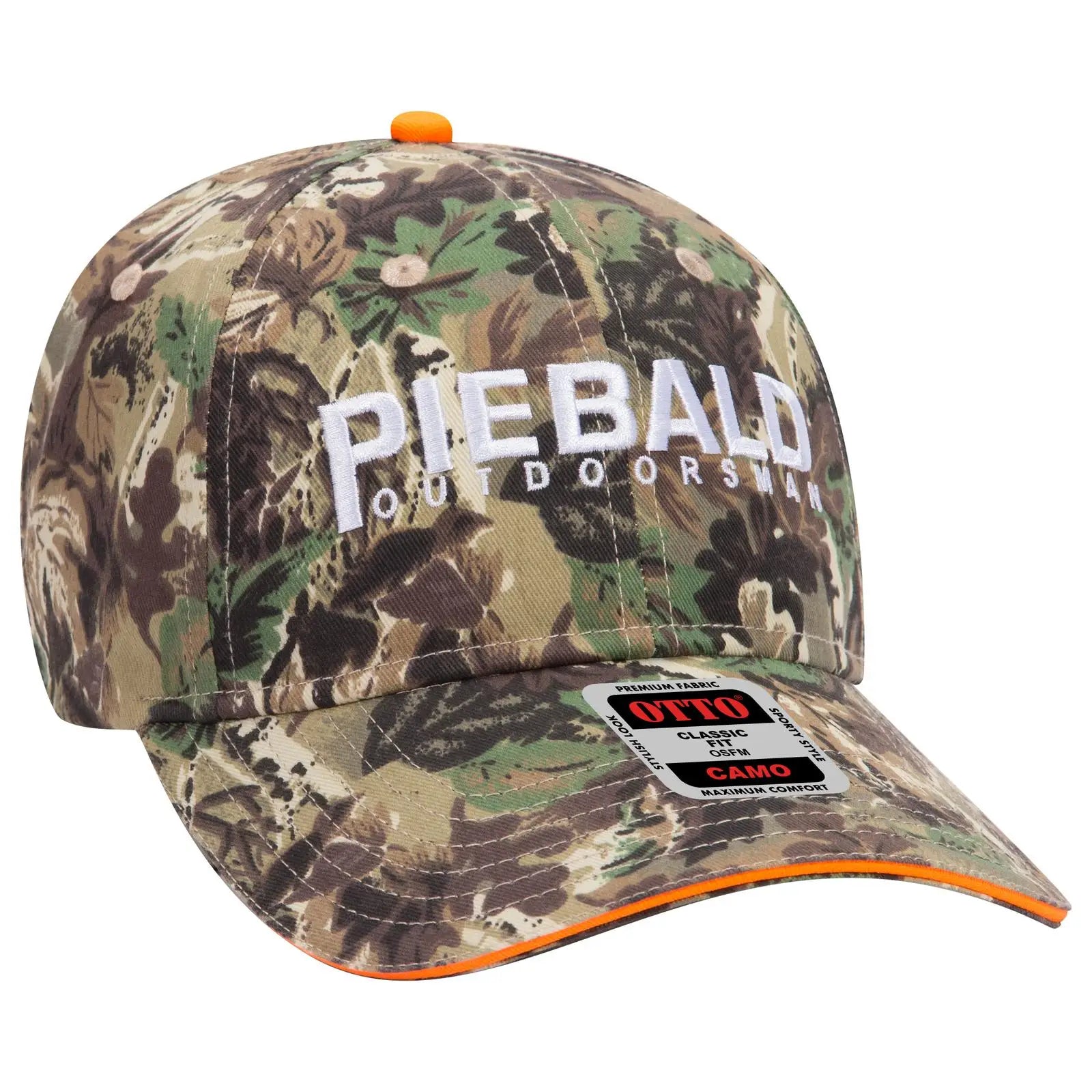 OTTO 71-602 Camouflage 6 Panel Low Profile Baseball Cap - Lt.Lod/Brn/Kly - Lt.Lod/Brn/Kly / 6 1/2’’ - 7 5/8’’