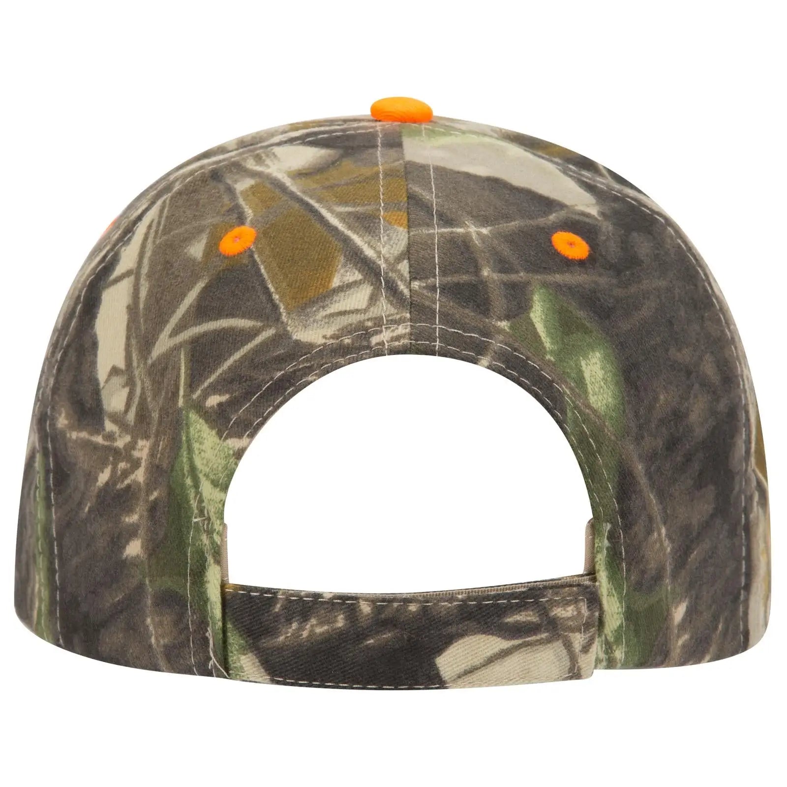 OTTO 71-841 Camouflage 6 Panel Low Profile Baseball Cap - Kha/Blk/Dk.Grn/N.Org - Kha/Blk/Dk.Grn/N.Org / 6 1/2’’ - 7