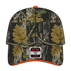OTTO 71-841 Camouflage 6 Panel Low Profile Baseball Cap - Blk/Dk.Kha/Ch.Gry/N.Org - Blk/Dk.Kha/Ch.Gry/N.Org / 6 1/2’’