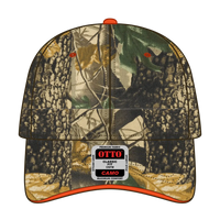 OTTO 71-841 Camouflage 6 Panel Low Profile Baseball Cap - Kha/Blk/Dk.Grn/N.Org - Kha/Blk/Dk.Grn/N.Org / 6 1/2’’ - 7