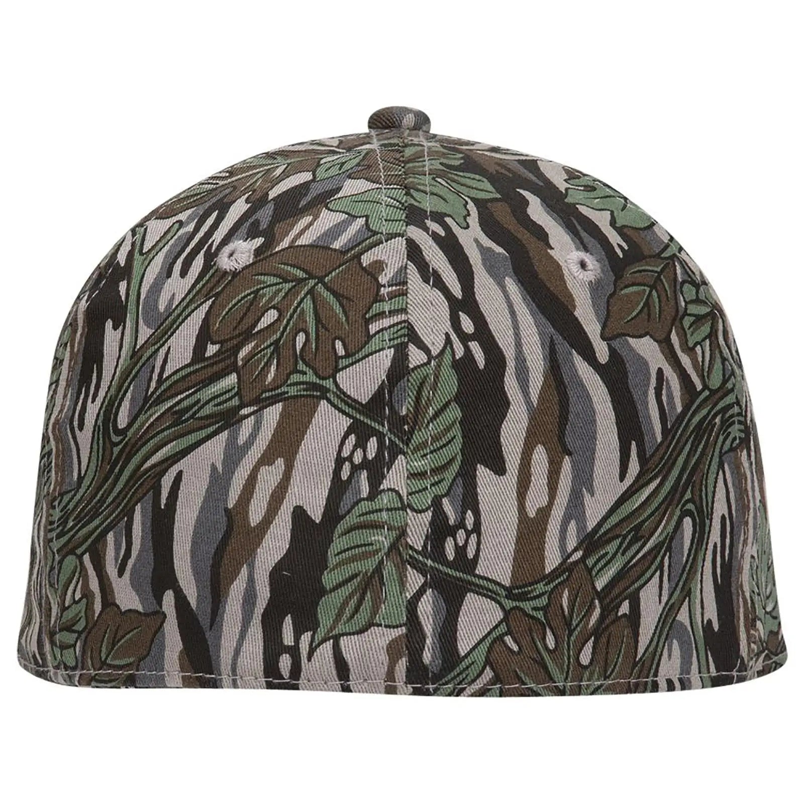 OTTO 77-379 ’OTTO Flex’ Fitted Camouflage 6 Panel Low Profile Baseball Cap - Gry/Dk.Grn - Gry/Dk.Grn / 7’’ - 7 1/4’’