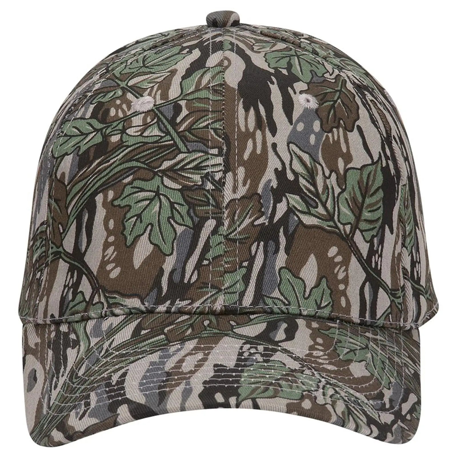 OTTO 77-379 ’OTTO Flex’ Fitted Camouflage 6 Panel Low Profile Baseball Cap - Gry/Dk.Grn - Gry/Dk.Grn / 7’’ - 7 1/4’’