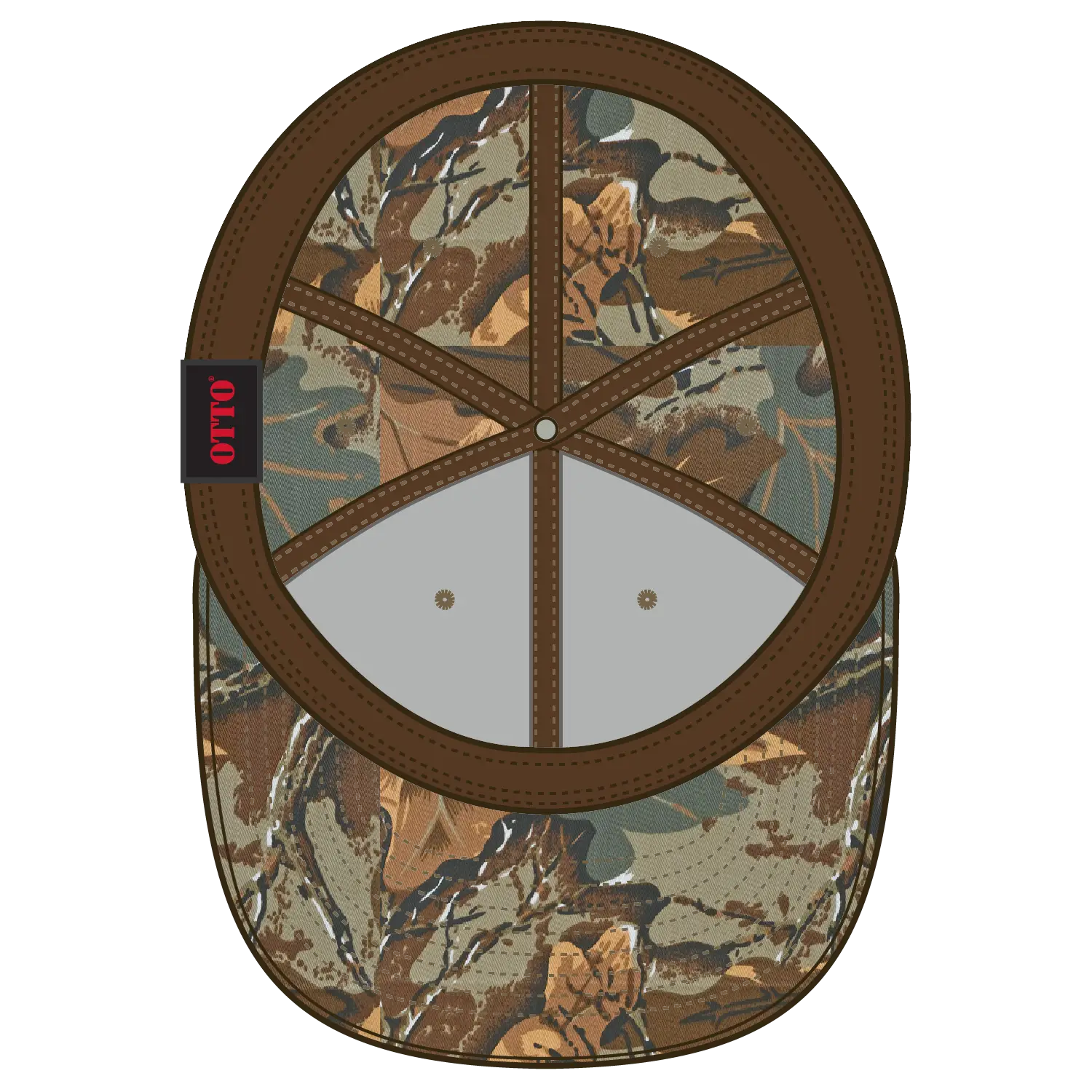 OTTO 77-379 ’OTTO Flex’ Fitted Camouflage 6 Panel Low Profile Baseball Cap - Kha/Brn/Lt.Ol.Grn - Kha/Brn/Lt.Ol.Grn