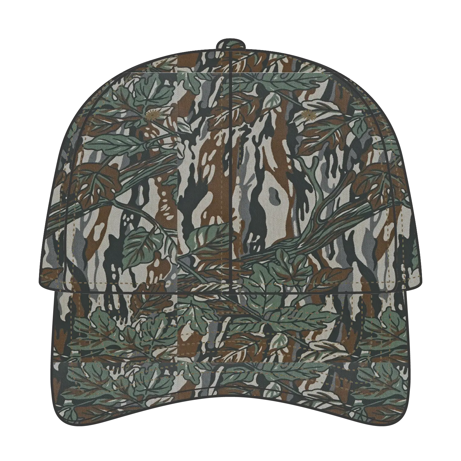 OTTO 77-379 ’OTTO Flex’ Fitted Camouflage 6 Panel Low Profile Baseball Cap - Gry/Dk.Grn - Gry/Dk.Grn / 7’’ - 7 1/4’’