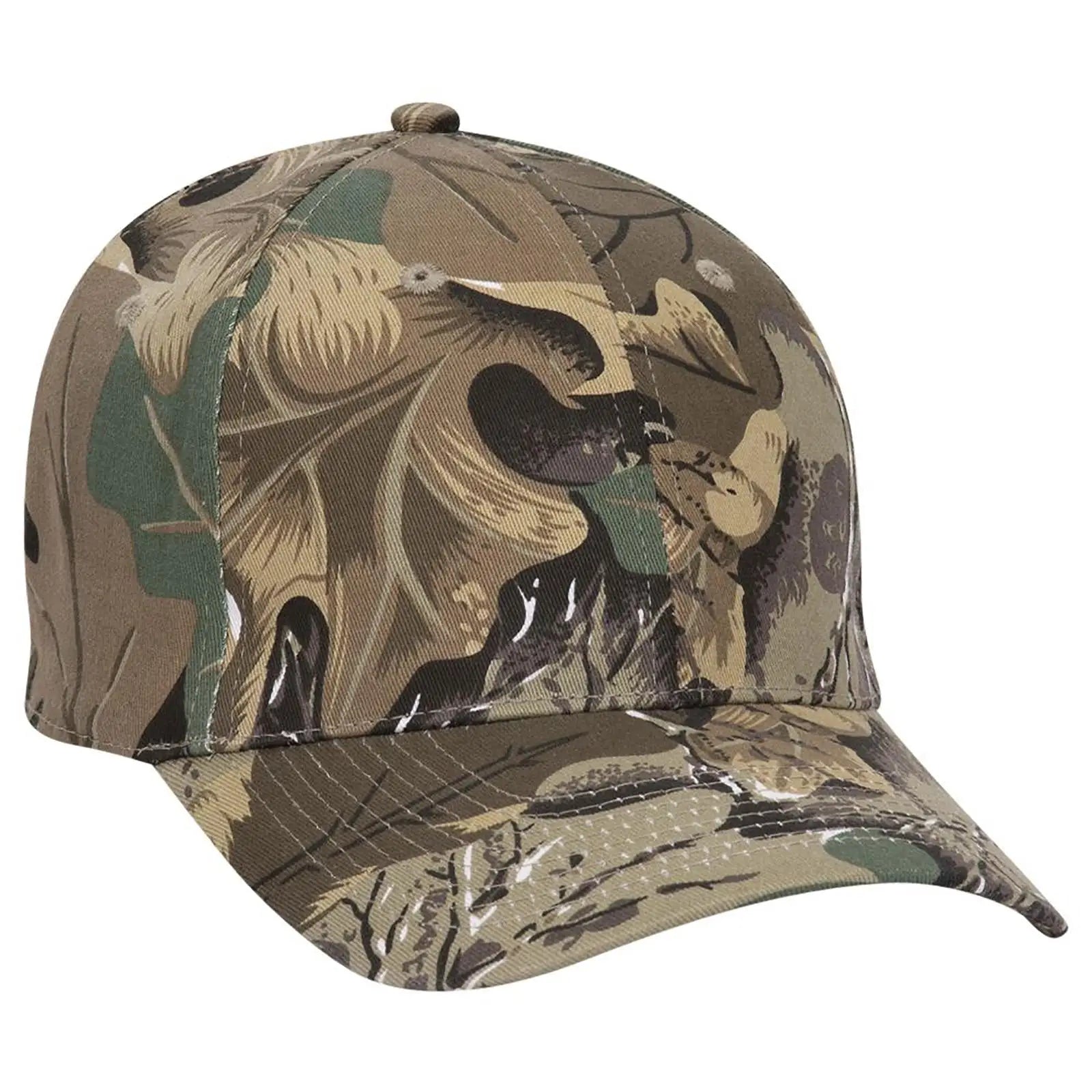 OTTO 77-379 ’OTTO Flex’ Fitted Camouflage 6 Panel Low Profile Baseball Cap - Kha/Brn/Lt.Ol.Grn - Kha/Brn/Lt.Ol.Grn