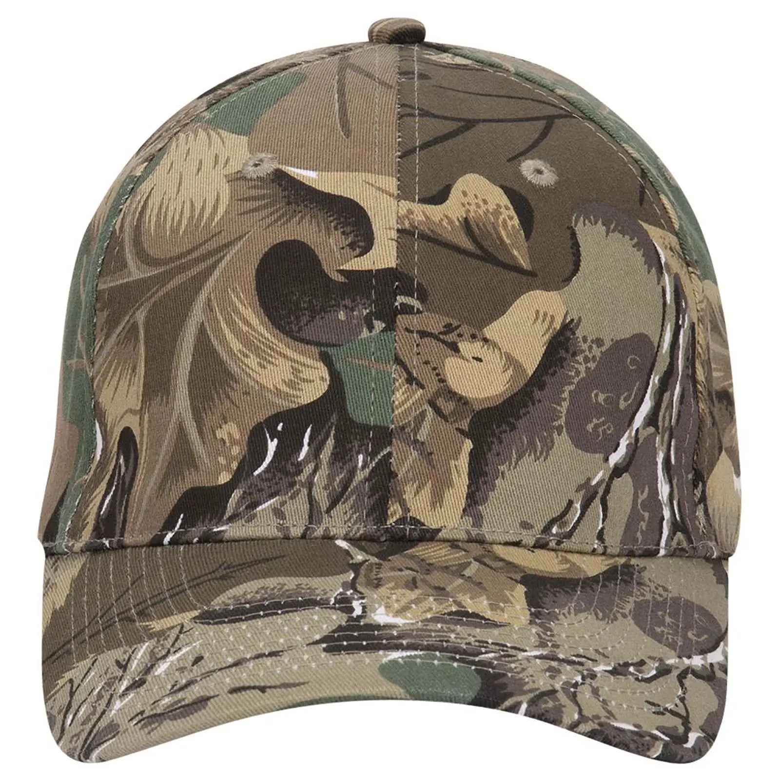 OTTO 77-379 ’OTTO Flex’ Fitted Camouflage 6 Panel Low Profile Baseball Cap - Kha/Brn/Lt.Ol.Grn - Kha/Brn/Lt.Ol.Grn
