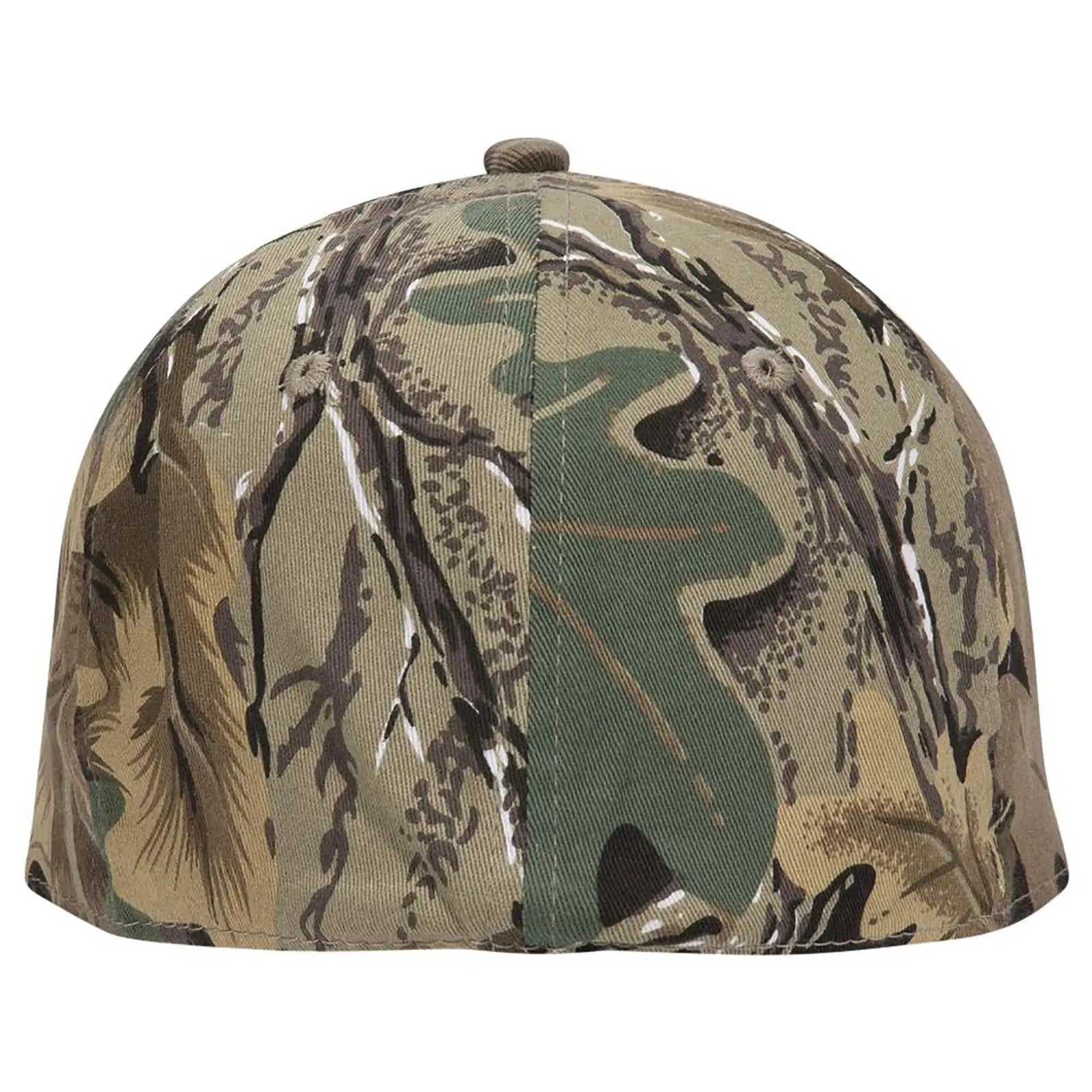 OTTO 77-379 ’OTTO Flex’ Fitted Camouflage 6 Panel Low Profile Baseball Cap - Kha/Brn/Lt.Ol.Grn - Kha/Brn/Lt.Ol.Grn