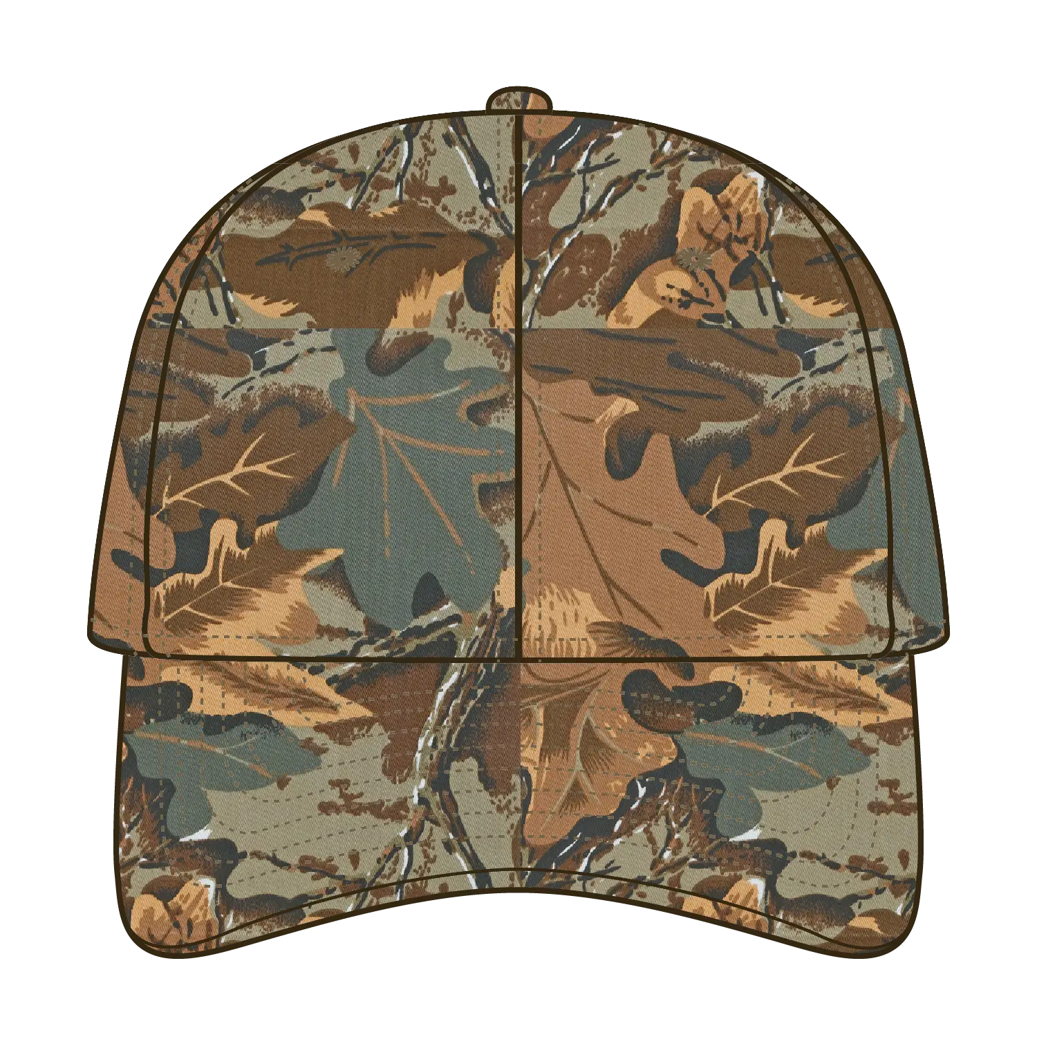 OTTO 77-379 ’OTTO Flex’ Fitted Camouflage 6 Panel Low Profile Baseball Cap - Kha/Brn/Lt.Ol.Grn - Kha/Brn/Lt.Ol.Grn