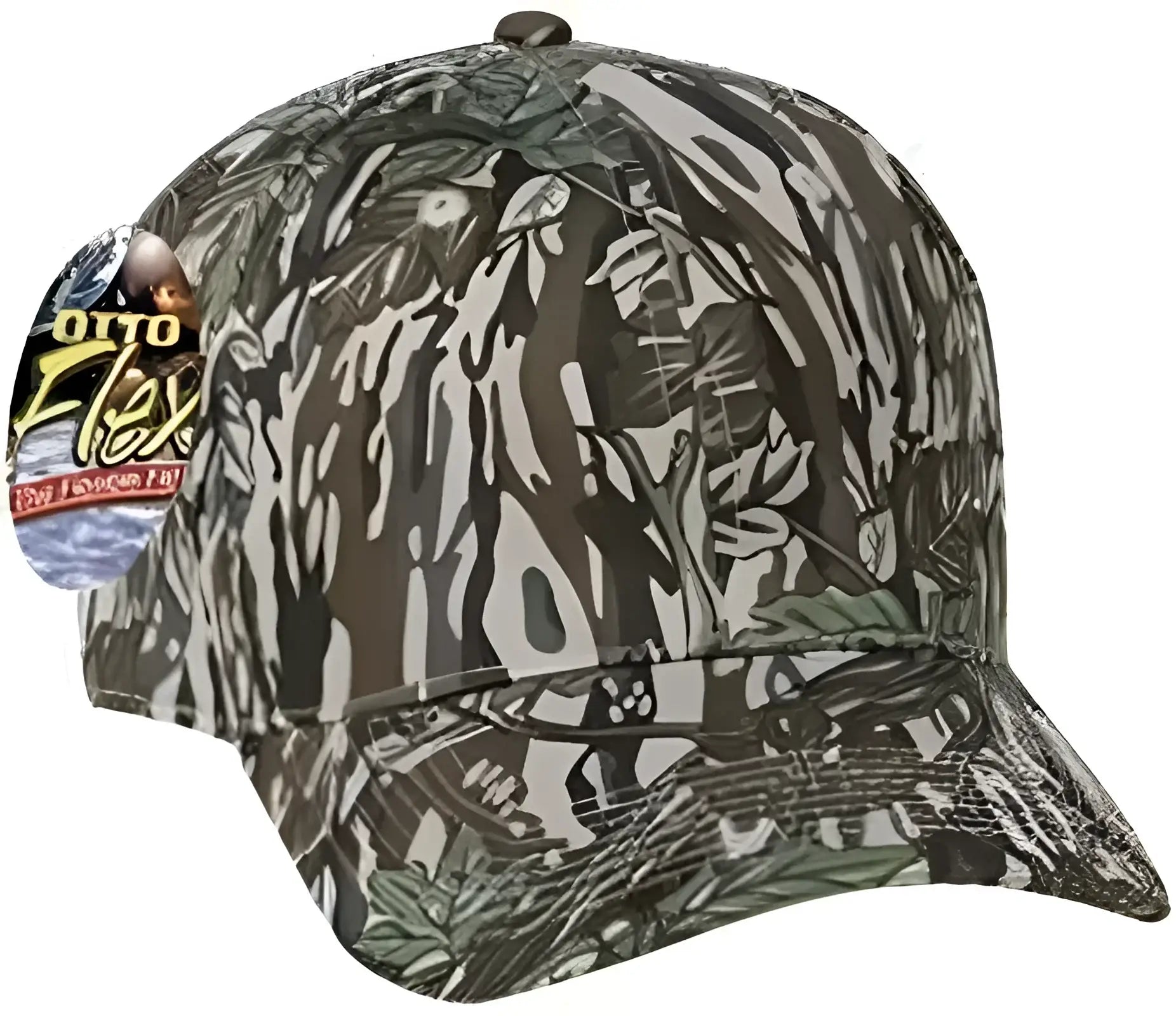 OTTO 77-379 Stretchable Camouflage Cotton Twill Low Profile Pro Style Cap - Gray Dark Green - Gray Forest / S/M