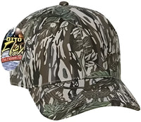 OTTO 77-379 Stretchable Camouflage Cotton Twill Low Profile Pro Style Cap - Gray Dark Green - Gray Forest / S/M