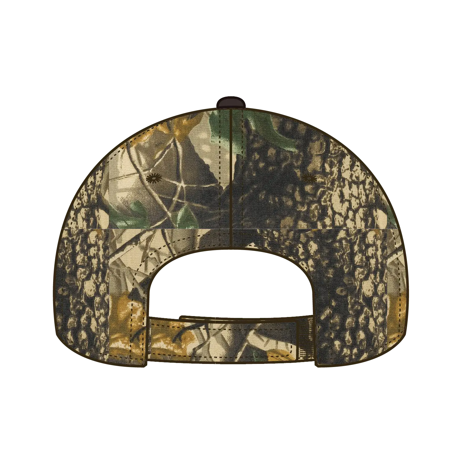 OTTO 78-1130 Camouflage 6 Panel Low Profile Baseball Cap - Dk.Brn/Kha/Blk/Dk.Grn - Dk.Brn/Kha/Blk/Dk.Grn / 6 1/2’’ - 7