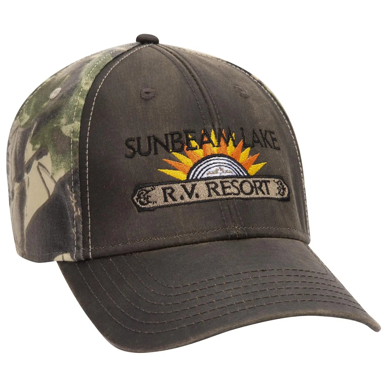 OTTO 78-1130 Camouflage 6 Panel Low Profile Baseball Cap - Dk.Brn/Kha/Blk/Dk.Grn - Dk.Brn/Kha/Blk/Dk.Grn / 6 1/2’’ - 7