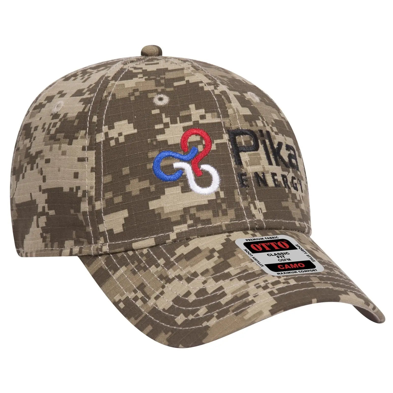 OTTO 78-353 Camouflage 6 Panel Low Profile Baseball Cap - Kha/D.Ol.Grn/D.Kha - Kha/D.Ol.Grn/D.Kha / 6 1/2’’ - 7 5/8’’
