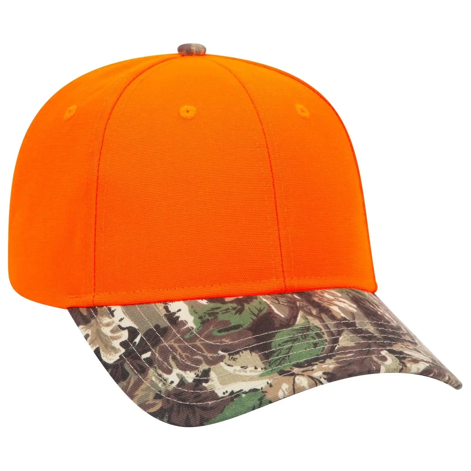 OTTO 78-353 Camouflage 6 Panel Low Profile Baseball Cap - Lt.Lod/Brn/Kly/N.Org - Lt.Lod/Brn/Kly/N.Org / 6 1/2’’ - 7