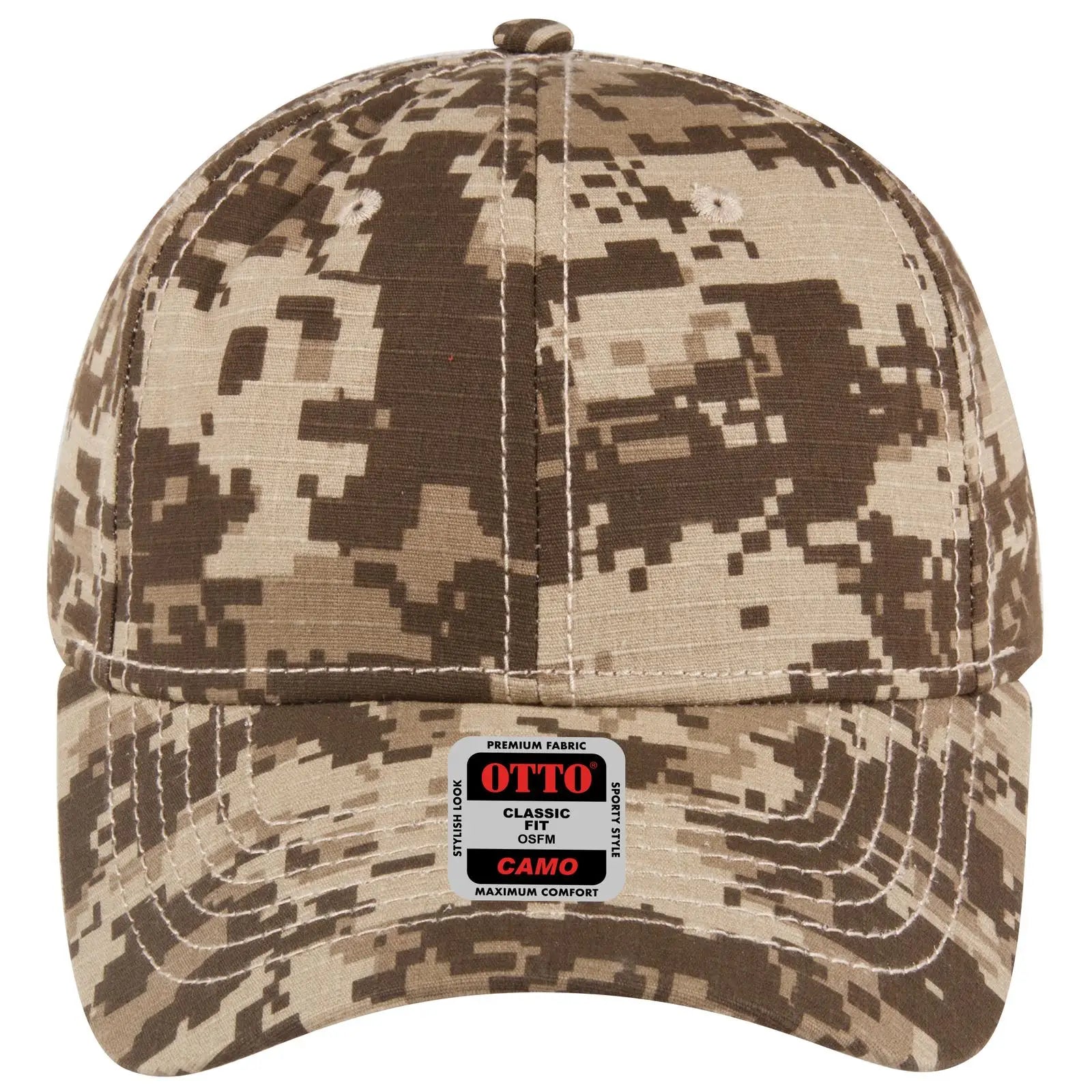 OTTO 78-353 Camouflage 6 Panel Low Profile Baseball Cap - Kha/D.Ol.Grn/D.Kha - Kha/D.Ol.Grn/D.Kha / 6 1/2’’ - 7 5/8’’