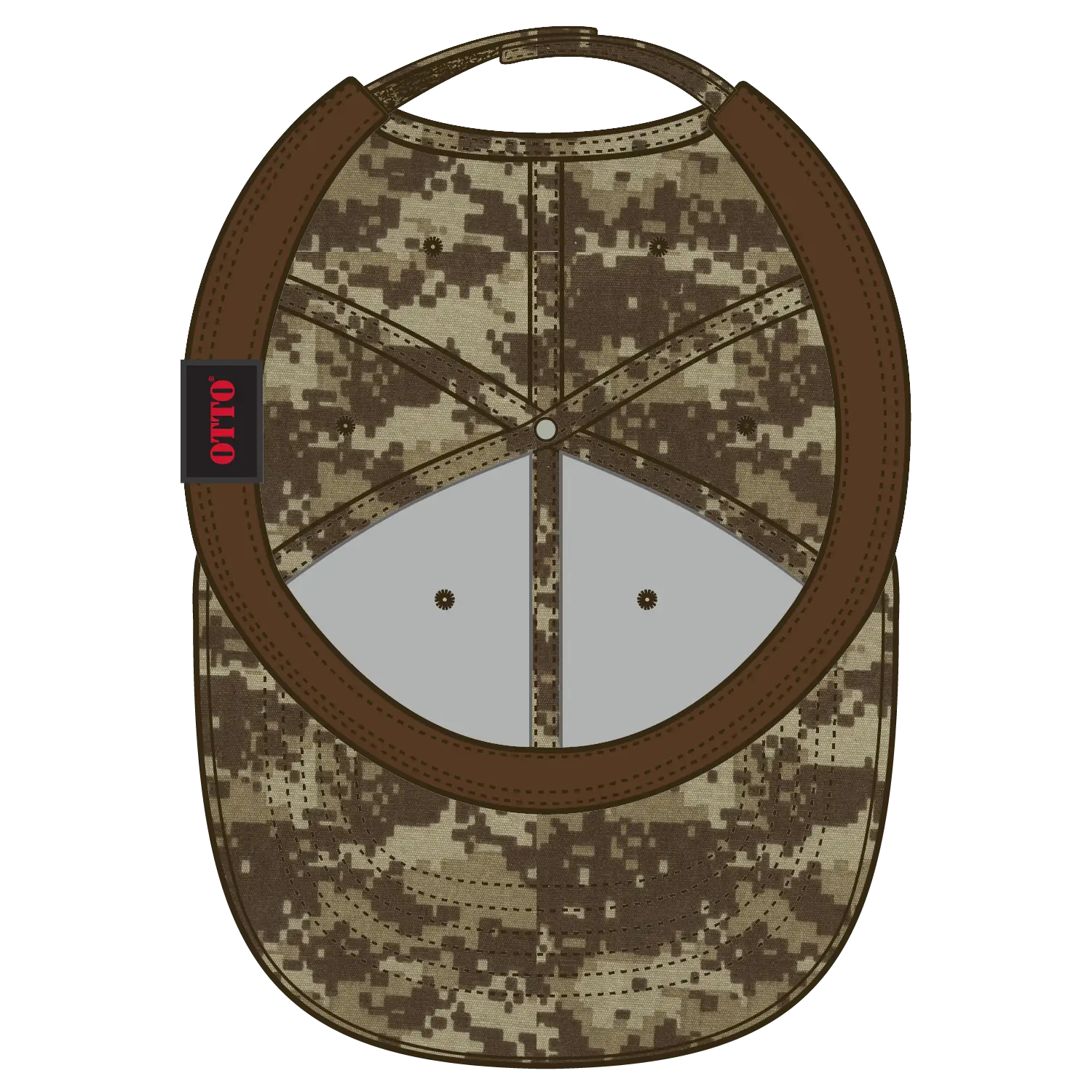 OTTO 78-353 Camouflage 6 Panel Low Profile Baseball Cap - Kha/D.Ol.Grn/D.Kha - Kha/D.Ol.Grn/D.Kha / 6 1/2’’ - 7 5/8’’