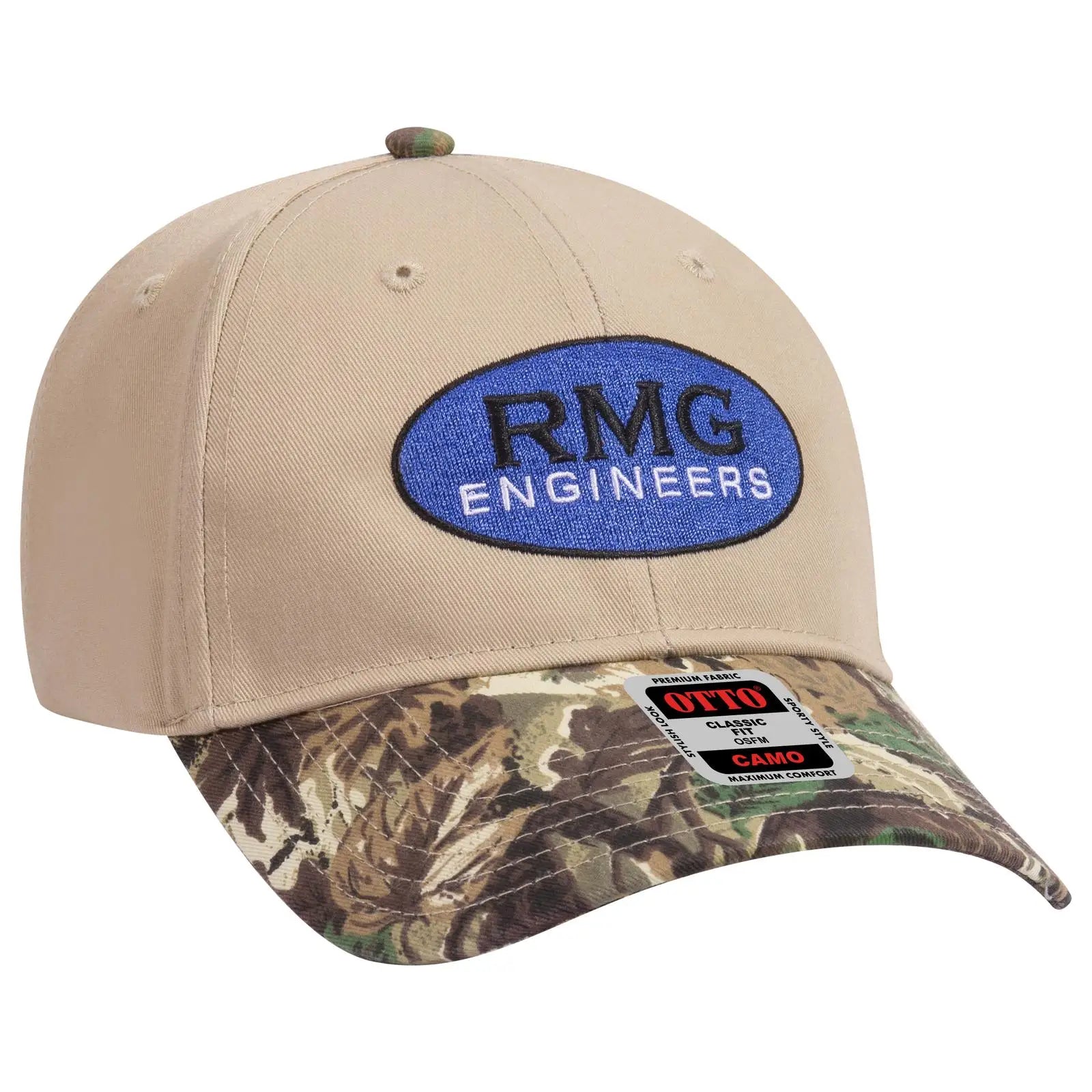 OTTO 78-353 Camouflage 6 Panel Low Profile Baseball Cap - Lt.Lod/Brn/Kly/Kha - Lt.Lod/Brn/Kly/Kha / 6 1/2’’ - 7 5/8’’