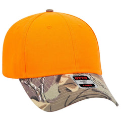 OTTO 78-353 Camouflage 6 Panel Low Profile Baseball Cap - Kha/Brn/Lt.Ol.Grn/N.Org - Kha/Brn/Lt.Ol.Grn/N.Org / 6 1/2’’