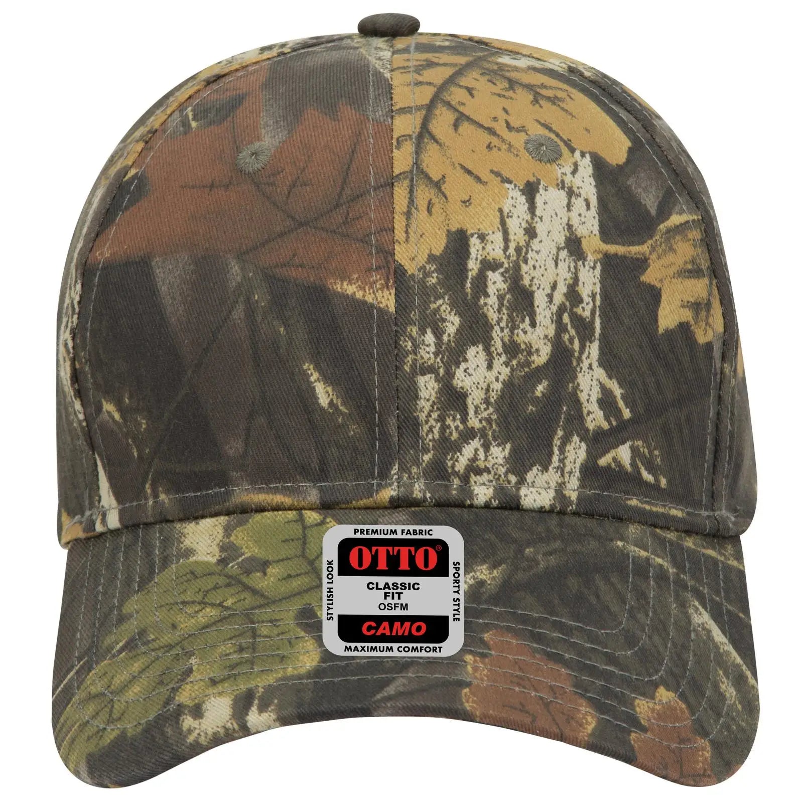 OTTO 78-353 Camouflage 6 Panel Low Profile Baseball Cap - Blk/Dk.Kha/Ch.Gry - Blk/Dk.Kha/Ch.Gry / 6 1/2’’ - 7 5/8’’