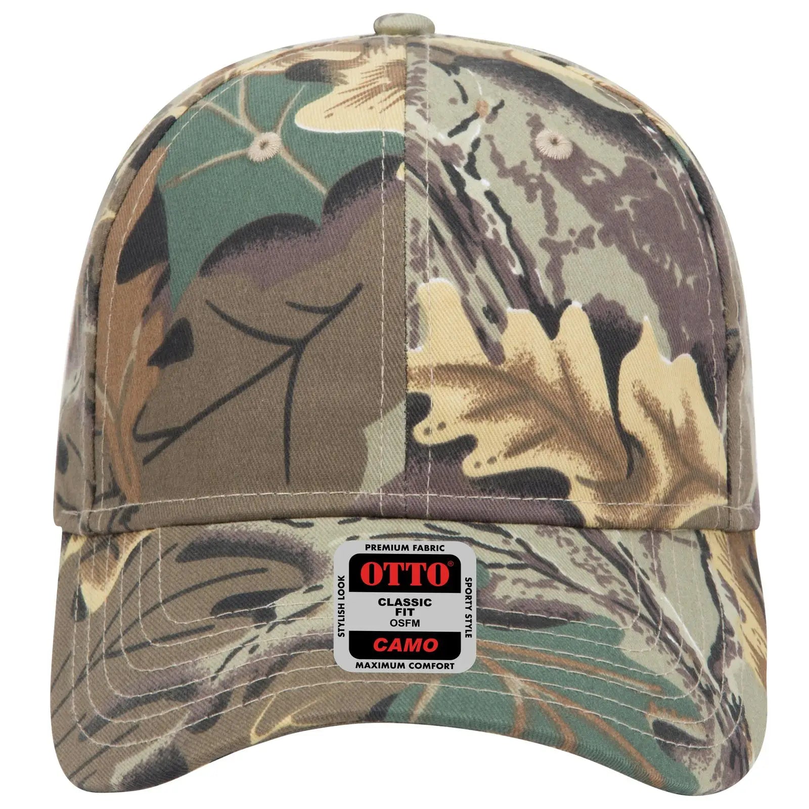 OTTO 78-353 Camouflage 6 Panel Low Profile Baseball Cap - Kha/Brn/Lt.Ol.Grn - Kha/Brn/Lt.Ol.Grn / 6 1/2’’ - 7 5/8’’