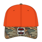 OTTO 78-353 Camouflage 6 Panel Low Profile Baseball Cap - Kha/Brn/Lt.Ol.Grn/N.Org - Kha/Brn/Lt.Ol.Grn/N.Org / 6 1/2’’