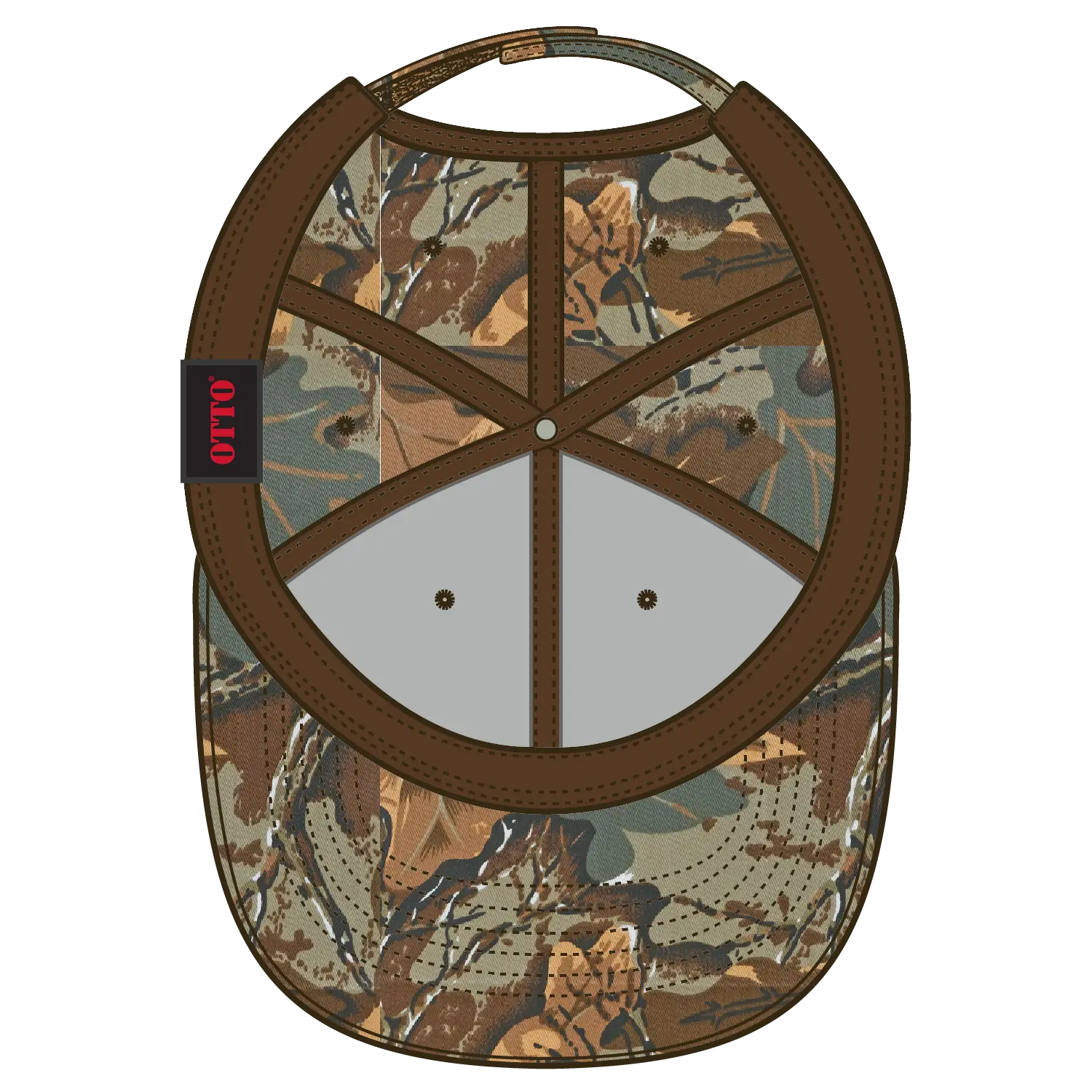 OTTO 78-353 Camouflage 6 Panel Low Profile Baseball Cap - Kha/Brn/Lt.Ol.Grn - Kha/Brn/Lt.Ol.Grn / 6 1/2’’ - 7 5/8’’