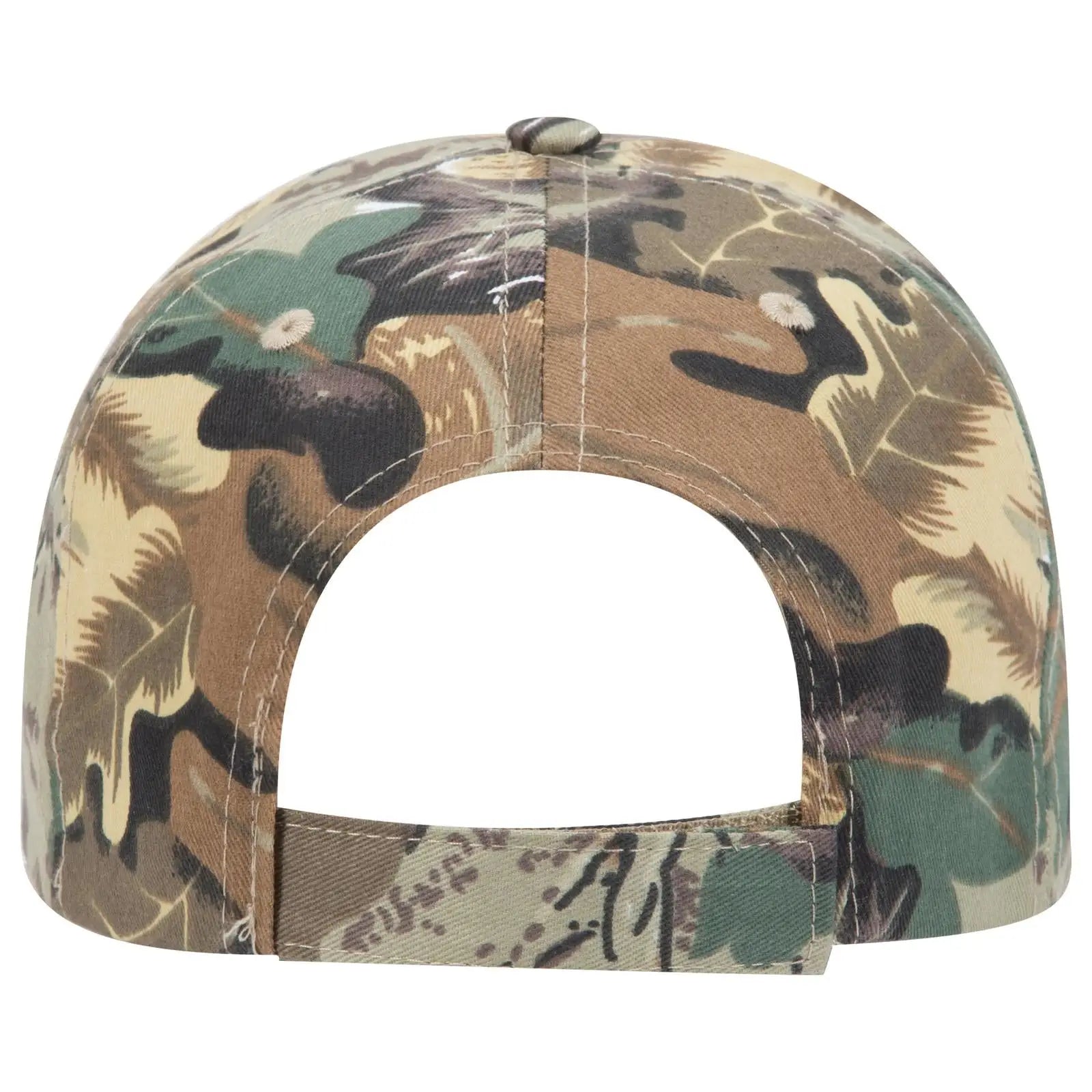 OTTO 78-353 Camouflage 6 Panel Low Profile Baseball Cap - Kha/Brn/Lt.Ol.Grn - Kha/Brn/Lt.Ol.Grn / 6 1/2’’ - 7 5/8’’