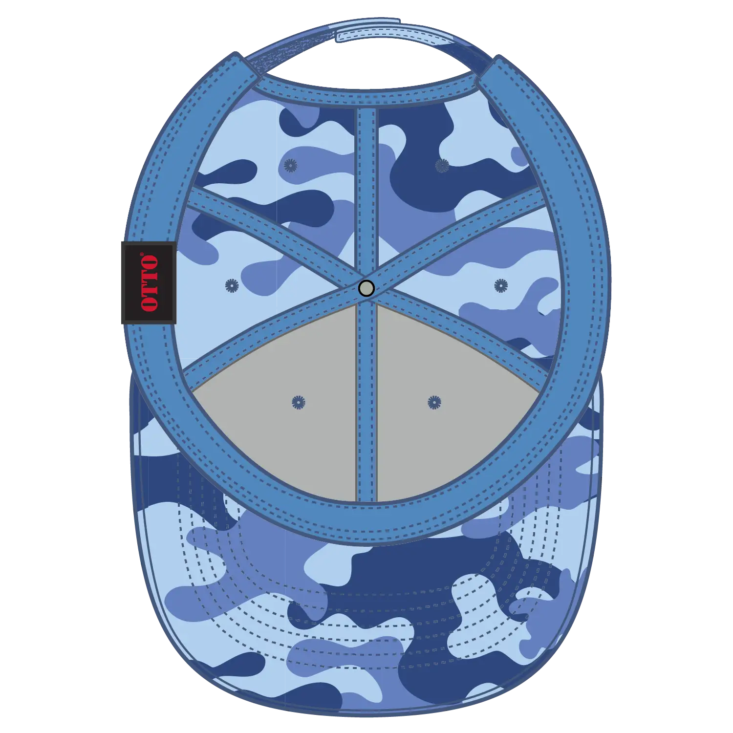 OTTO 78-353 Camouflage 6 Panel Low Profile Baseball Cap - Aqua/Lk Blu - Aqua/Lk Blu / 6 1/2’’ - 7 5/8’’
