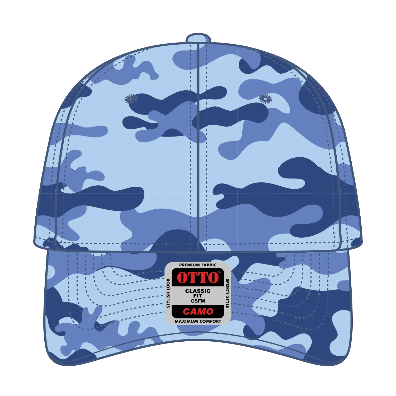 OTTO 78-353 Camouflage 6 Panel Low Profile Baseball Cap - Aqua/Lk Blu - Aqua/Lk Blu / 6 1/2’’ - 7 5/8’’
