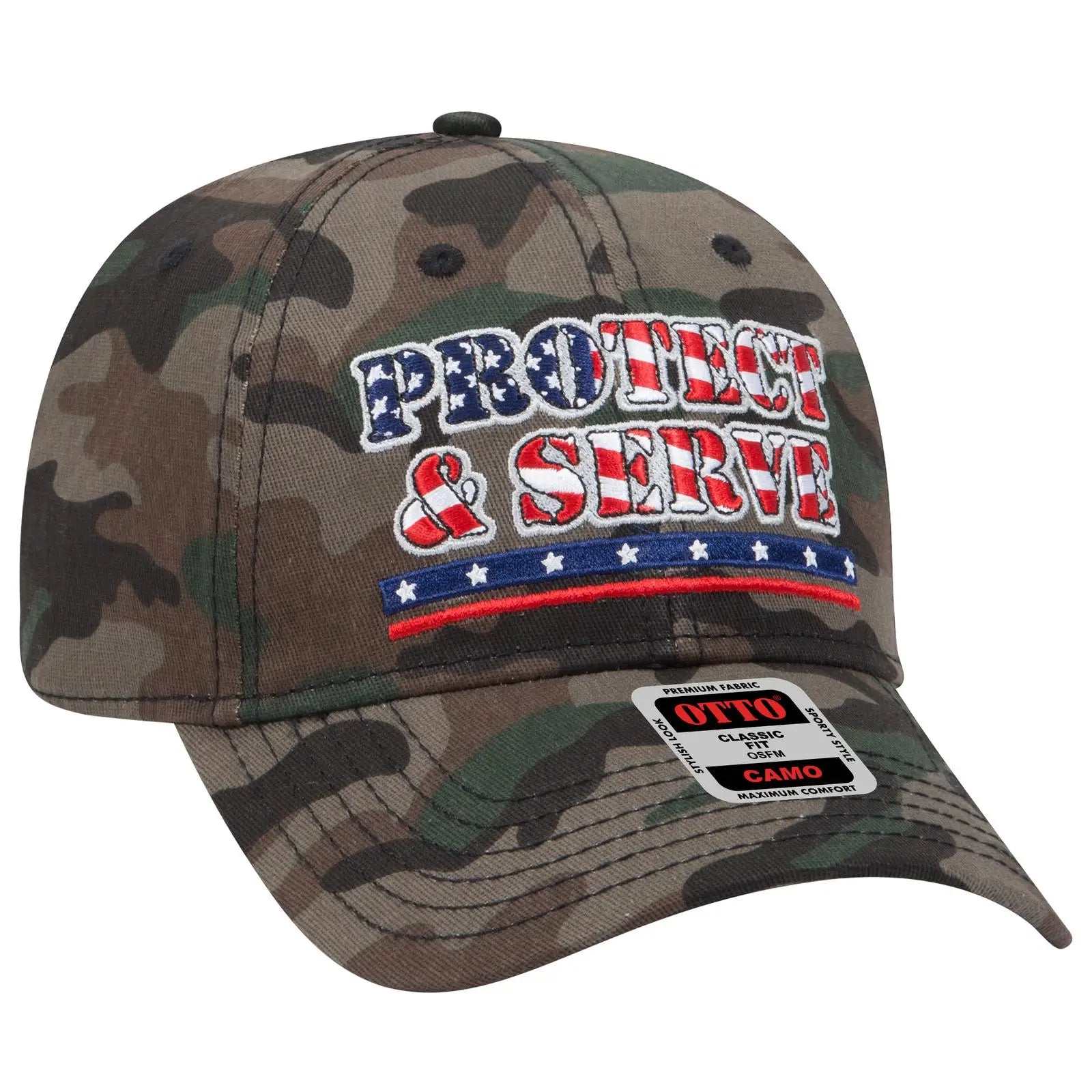 OTTO 78-353 Camouflage 6 Panel Low Profile Baseball Cap - Camo 004 - Camo 004 / 6 1/2’’ - 7 5/8’’