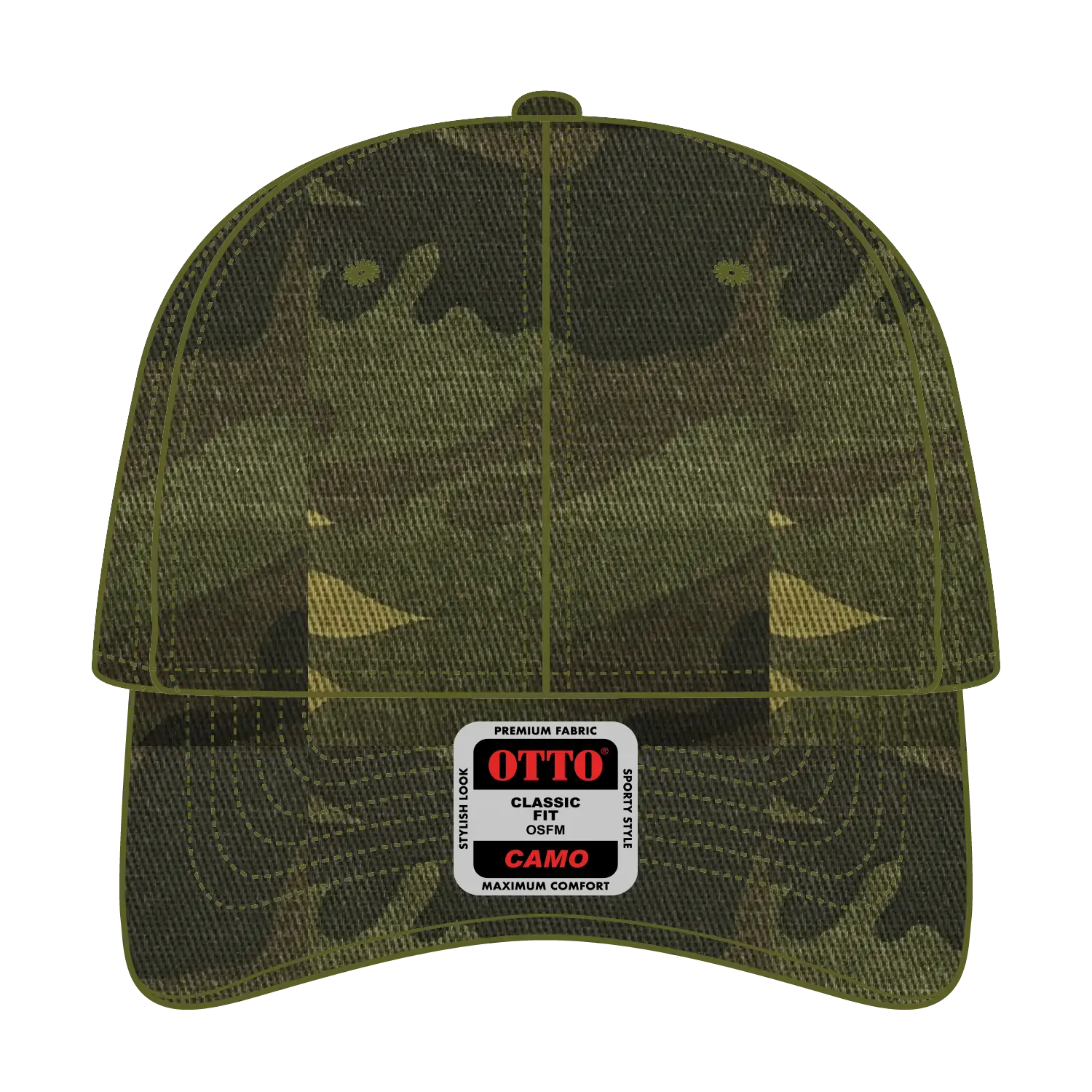 OTTO 78-353 Camouflage 6 Panel Low Profile Baseball Cap - Camo 008 - Camo 008 / 6 1/2’’ - 7 5/8’’