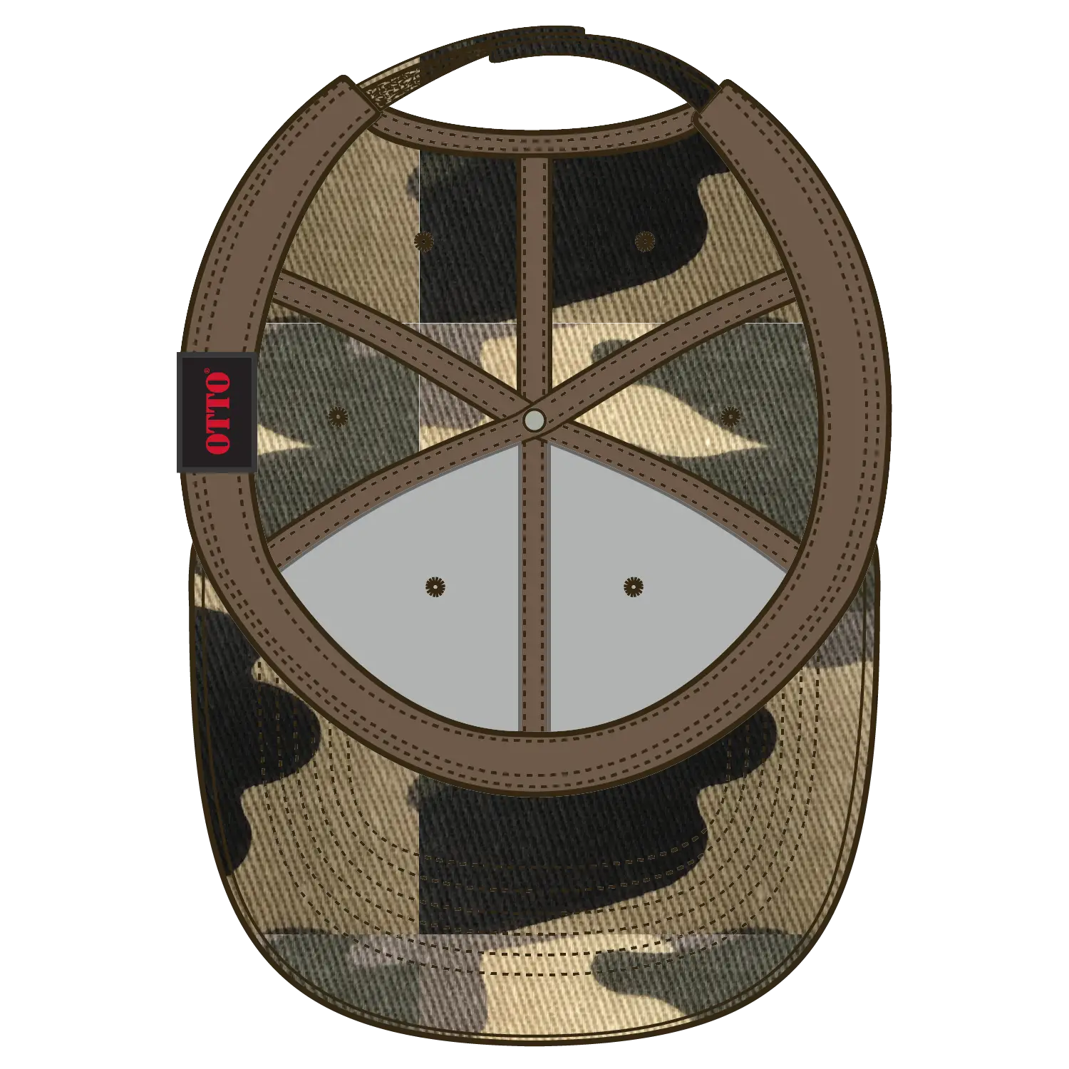 OTTO 78-353 Camouflage 6 Panel Low Profile Baseball Cap - Camo 010 - Camo 010 / 6 1/2’’ - 7 5/8’’