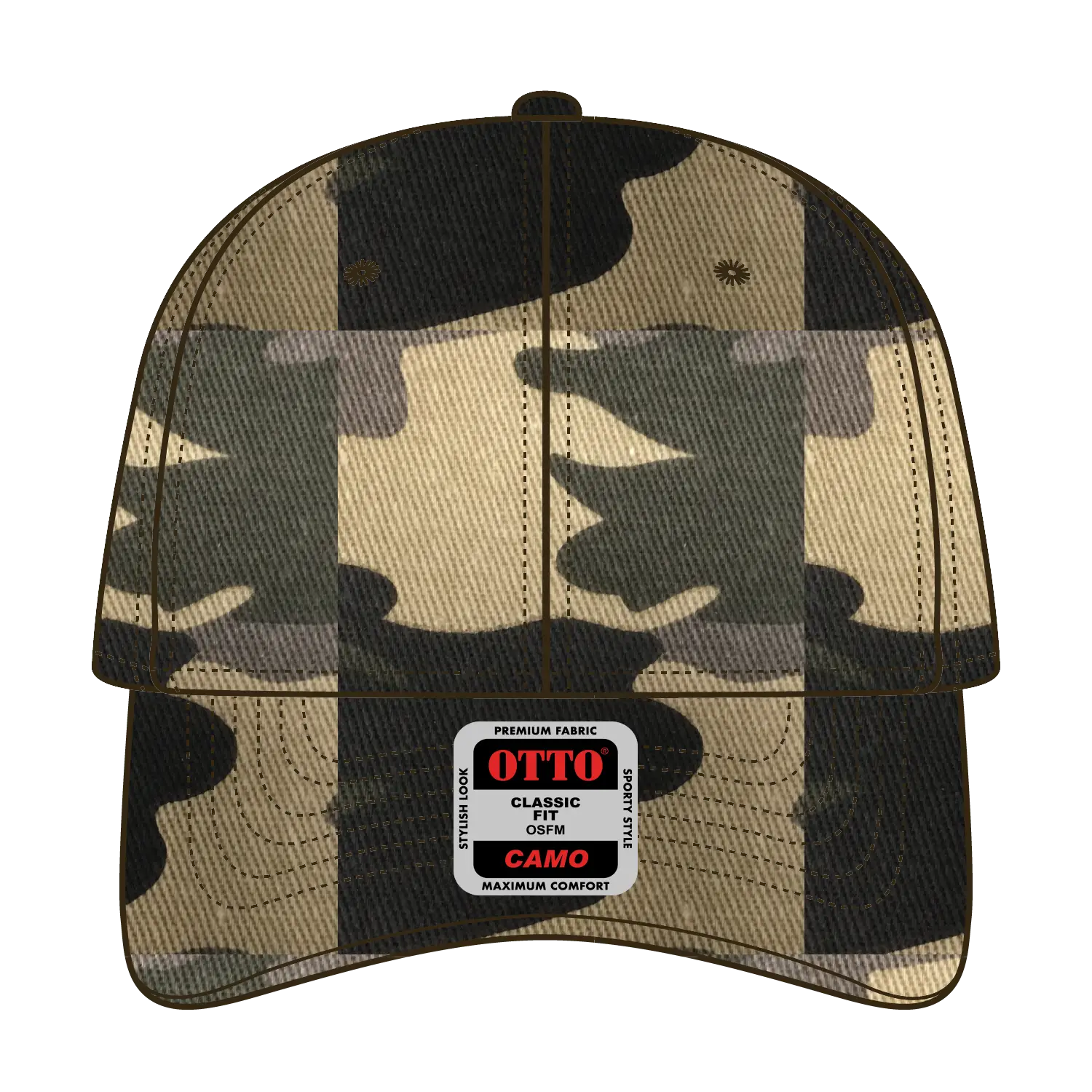 OTTO 78-353 Camouflage 6 Panel Low Profile Baseball Cap - Camo 010 - Camo 010 / 6 1/2’’ - 7 5/8’’