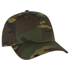 OTTO 78-353 Camouflage 6 Panel Low Profile Baseball Cap - Dk.Grn/Brn - Dk.Grn/Brn / 6 1/2’’ - 7 5/8’’